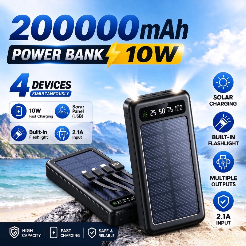 Outdoor Lighting Wireless - 10W 20000mAh Solar Power Bank Super