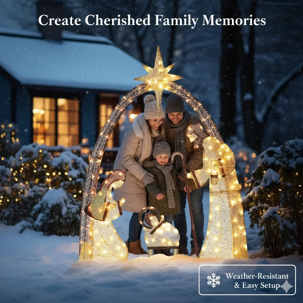 5.5FT Christmas Nativity Scene - огляд і ціна Outdoor Lighting Effects