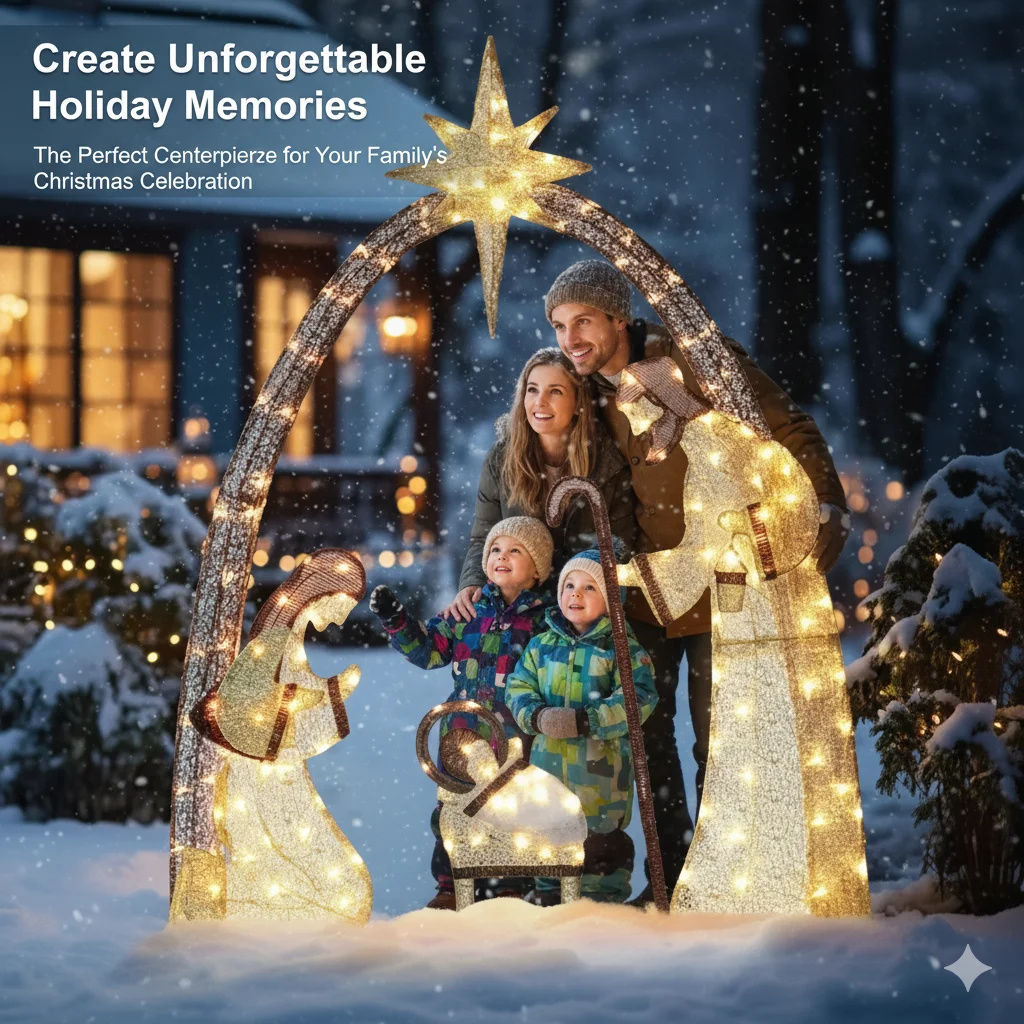 5.5FT Christmas Nativity Scene - огляд і ціна Outdoor Lighting Effects