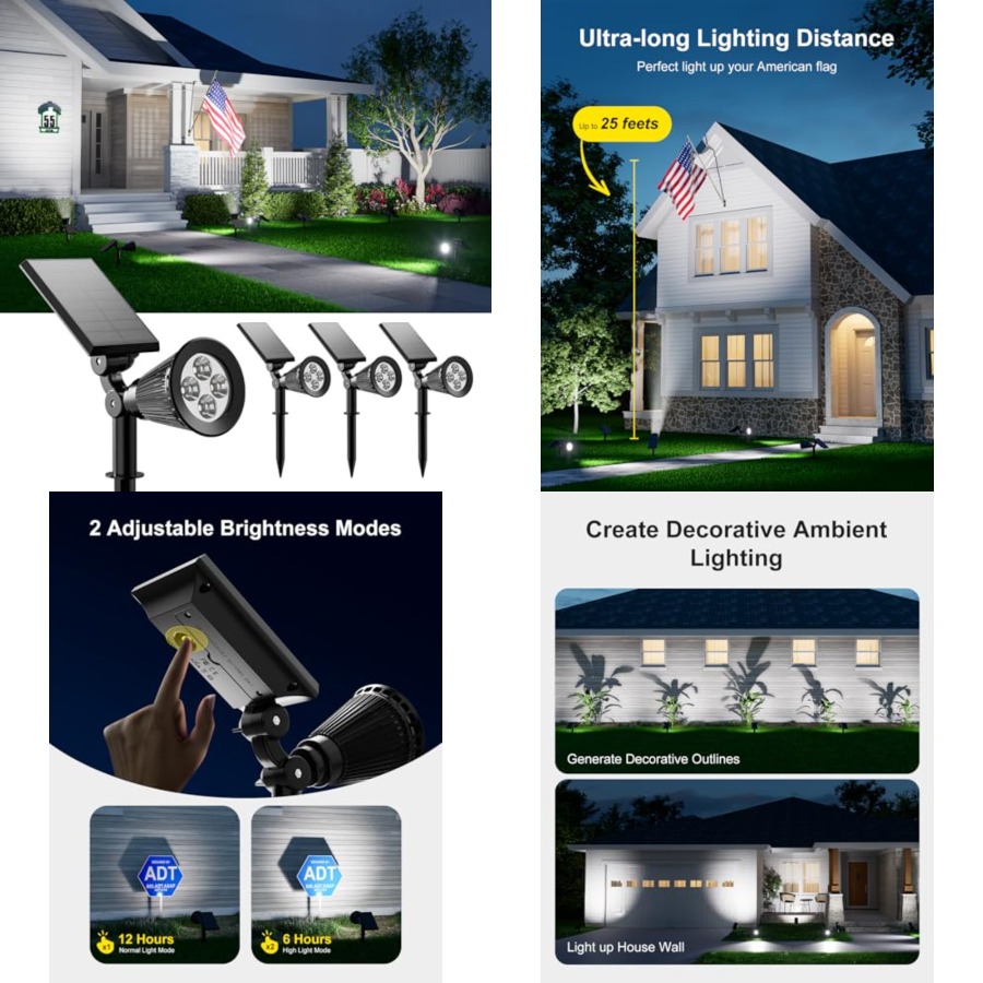 Solar Spotlights Outdoor Water - огляд і ціна Outdoor Lighting Waterproof