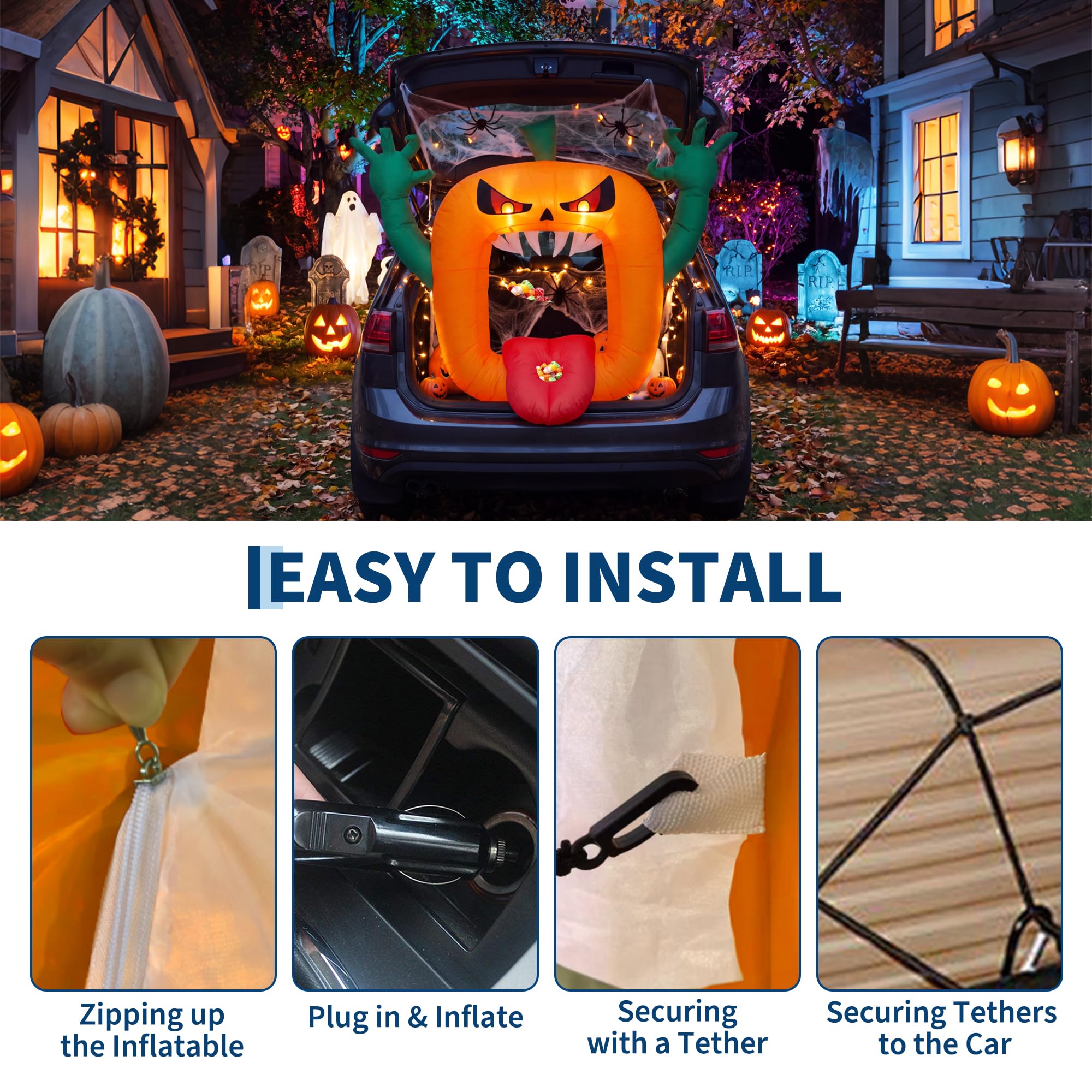 6FT Halloween Inflatables Scar - огляд і ціна Outdoor Lighting Effects