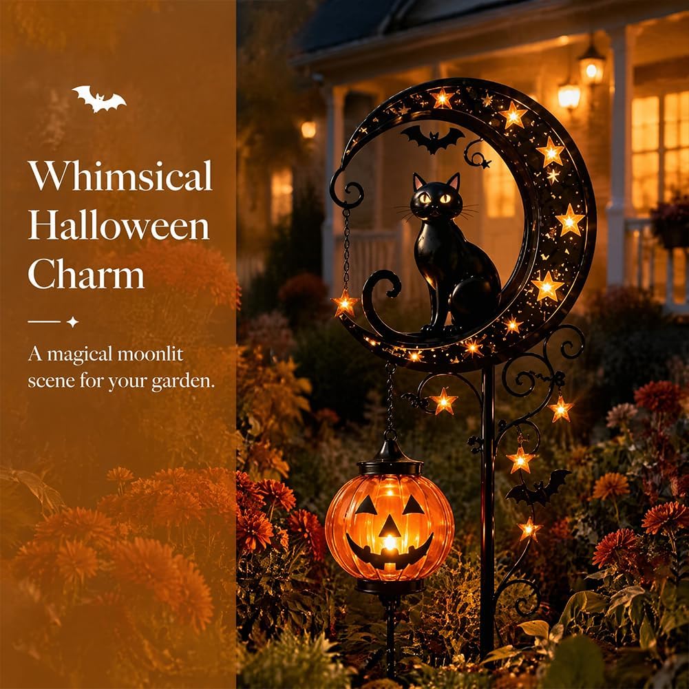 Solar Halloween Black Cat & Pu - огляд і ціна Outdoor Lighting Black