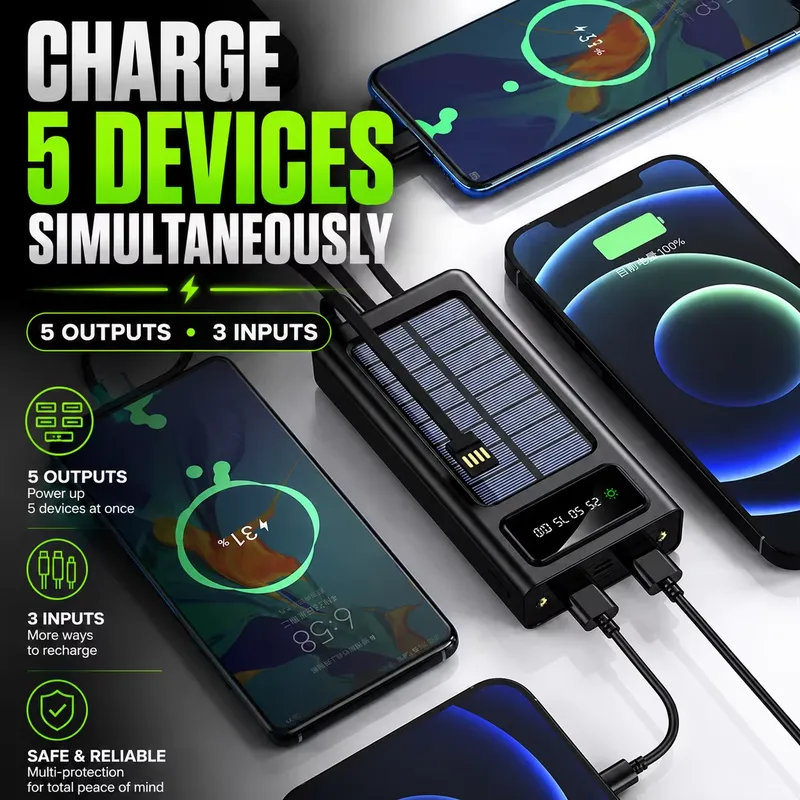 10W 20000mAh Solar Power Bank  - огляд і ціна Outdoor Lighting Wireless
