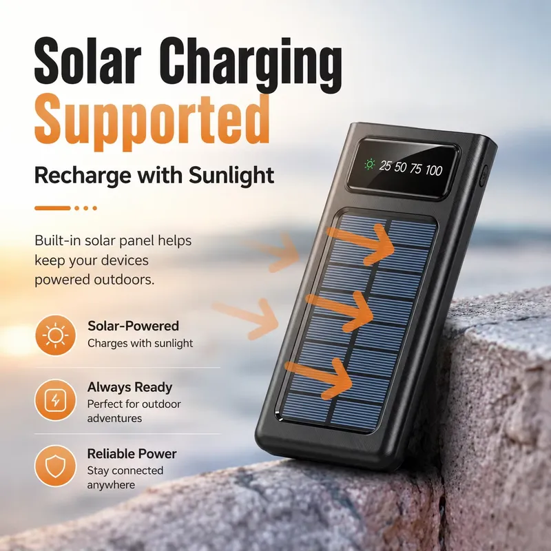 10W 20000mAh Solar Power Bank  - огляд і ціна Outdoor Lighting Wireless